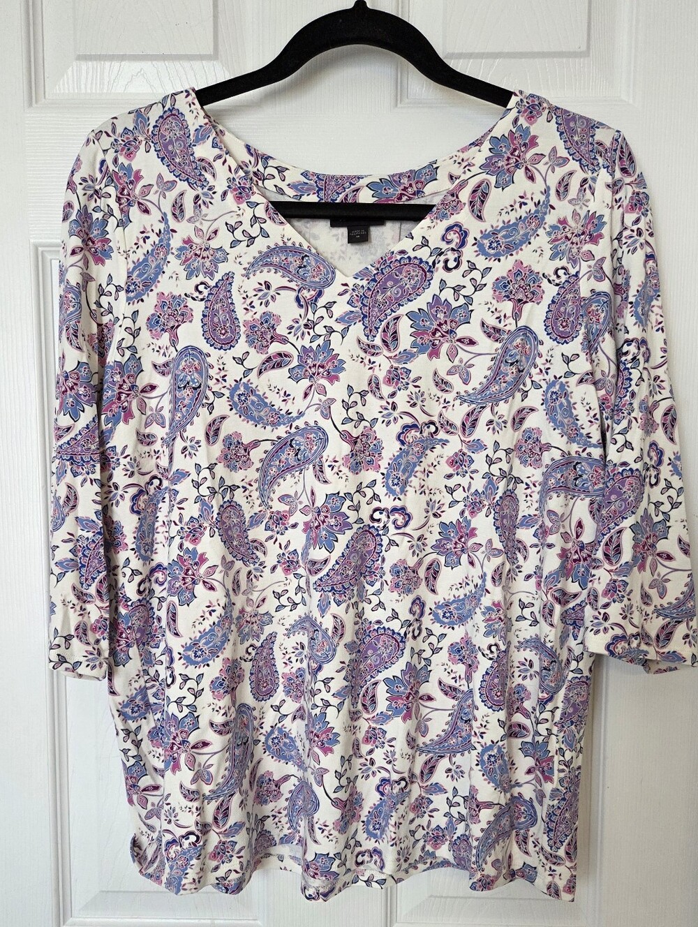 J JILL Women’s Paisley V-Neck Top